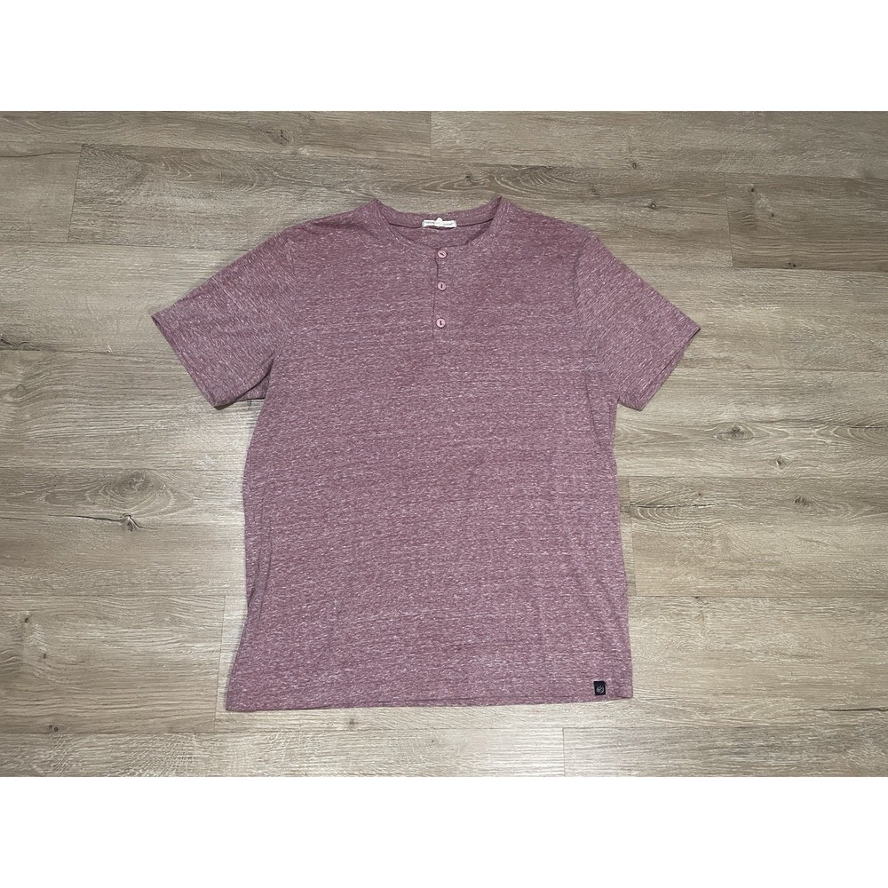 Threads 4 Thought T-Shirt Men's Sz M Red Short Sleeve Henley Comfortable